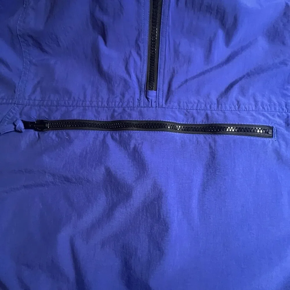 Vantage Windbreaker Men's Drawstring Hood & Hem Packable Into Front Zip Pocket